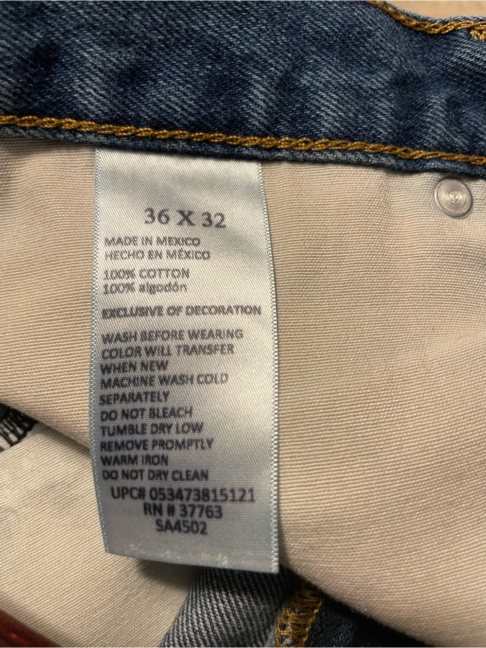 MENS MEMBERS MARK JEANS 36x32 REGULAR FIT DARK RINSE - Picture 3 of 3